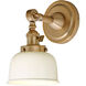 Soho 8 inch 100.00 watt Satin Brass & Ivory Swing Arm Wall Sconce Wall Light